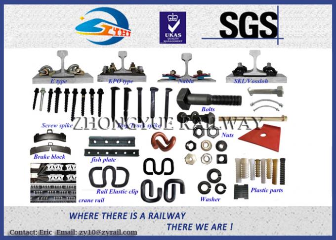 Système d'attache de rail, transitoire de vis, transitoire de voie, agrafe élastique, plat de lien, éclisse, bloc de frein, rail de grue